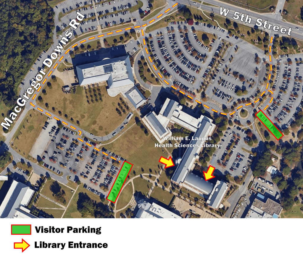 Laupus Library Visitor Parking Map